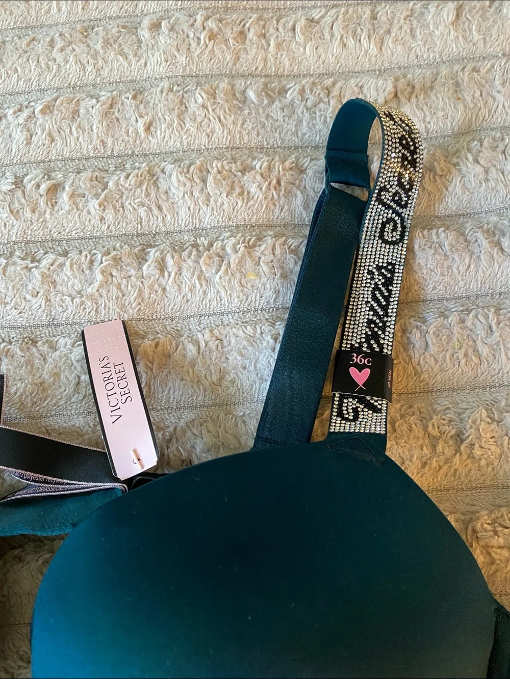 Victoria's Secret Teal Smooth Padded Bra with Embellished Straps